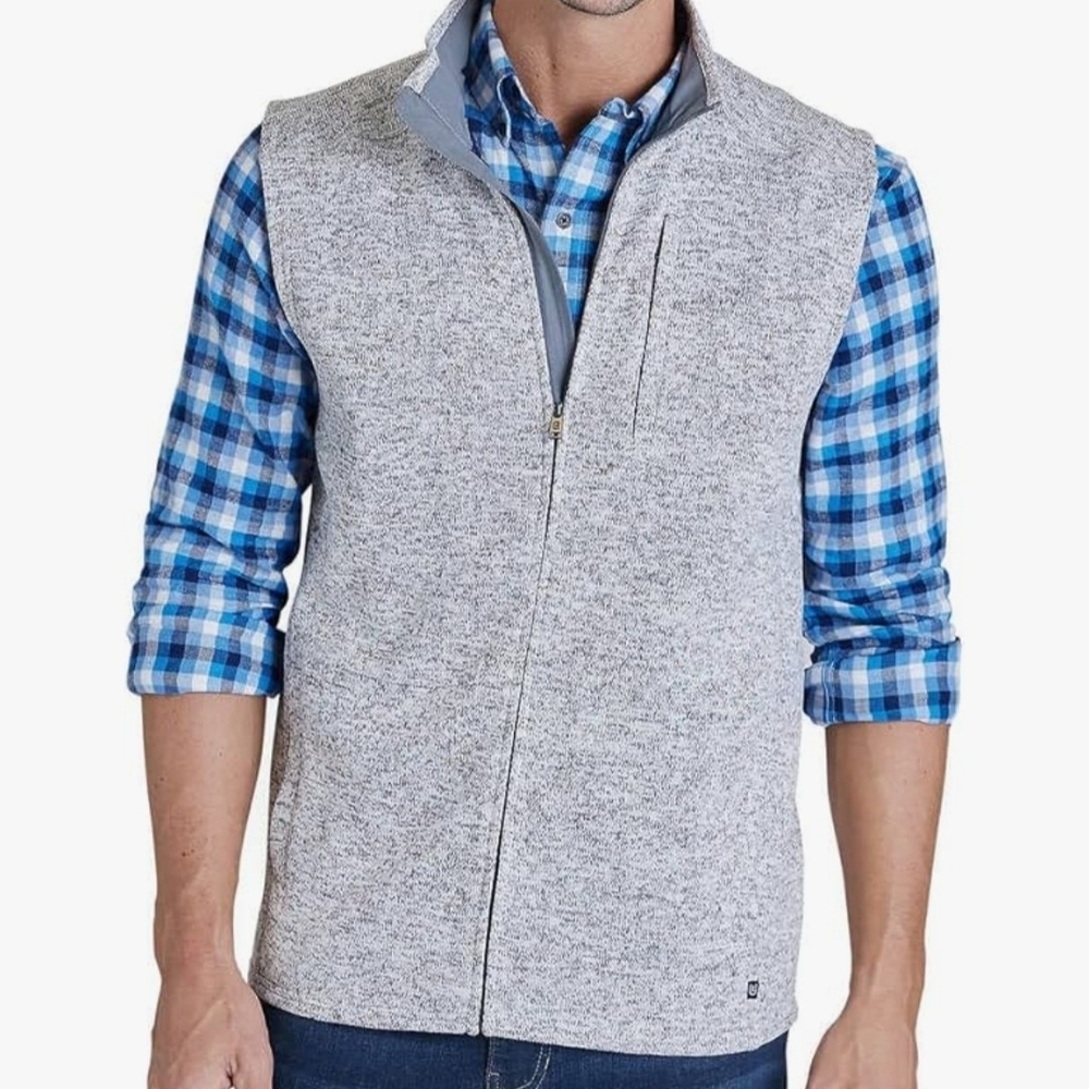 Chaps Men's Zip-Up Vest Size Medium Heather Gray New With Tags